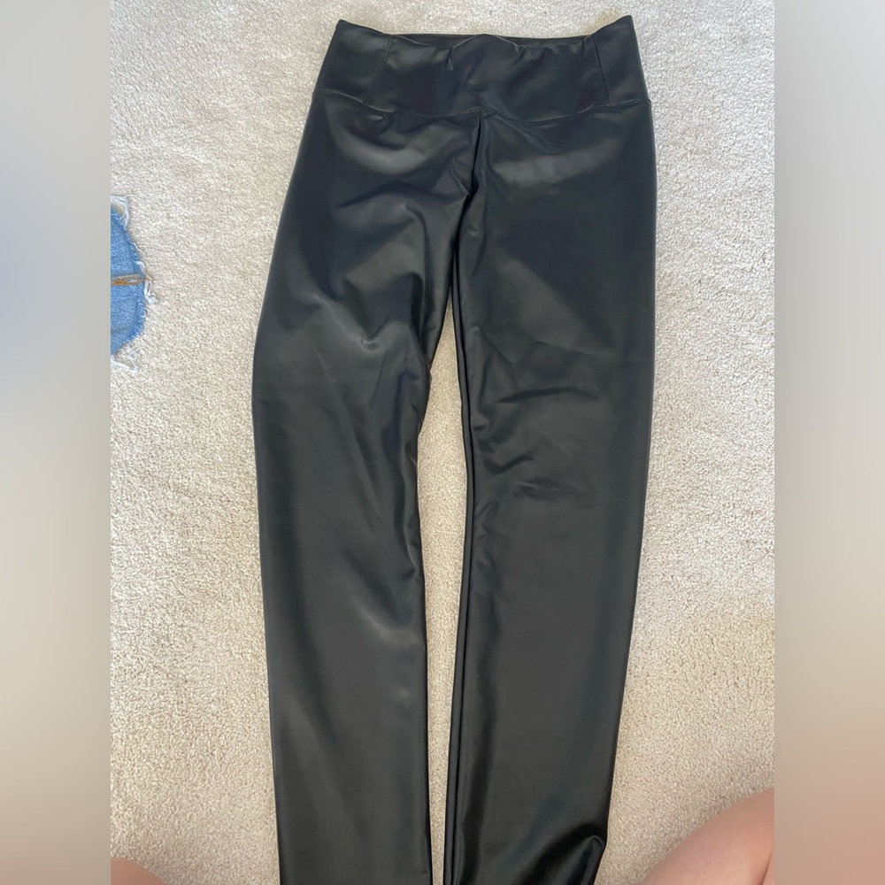 Faux leather pants